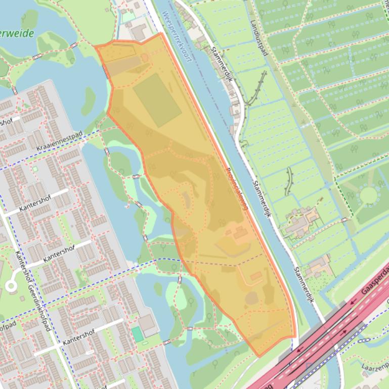 Kaart van postcodegebied 1104RA.