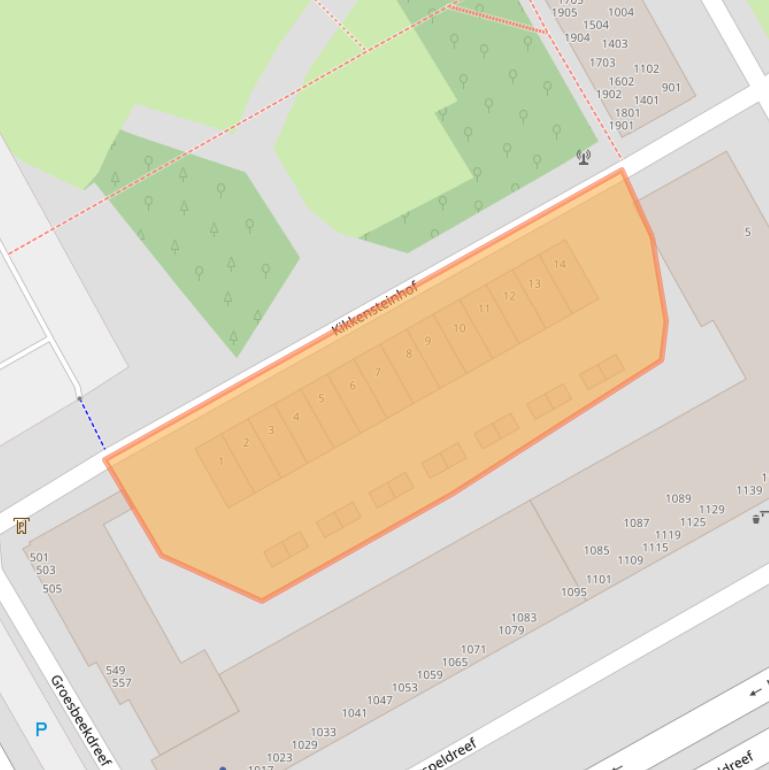 Kaart van postcodegebied 1104SH.