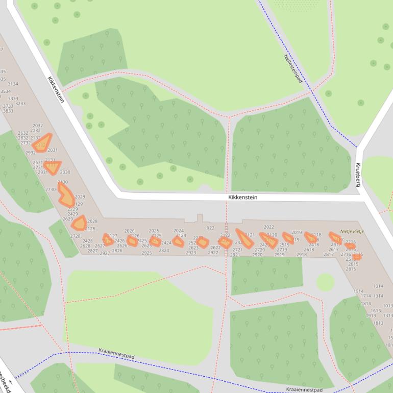 Kaart van postcodegebied 1104TD.