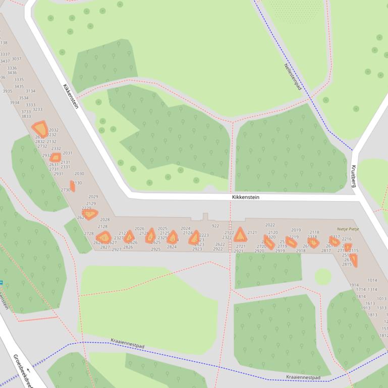 Kaart van postcodegebied 1104TE.