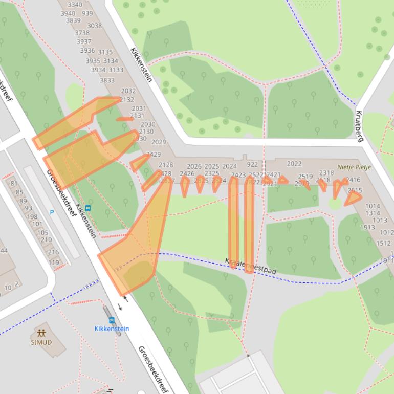 Kaart van postcodegebied 1104TK.