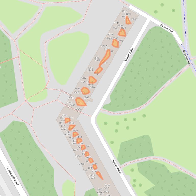 Kaart van postcodegebied 1104TP.