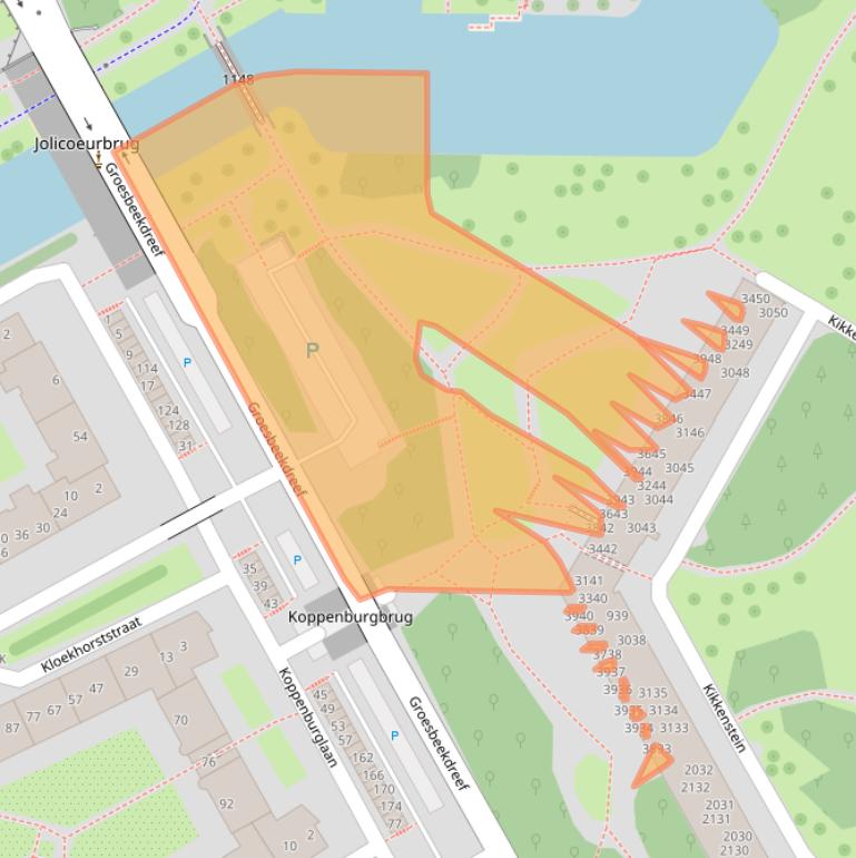 Kaart van postcodegebied 1104TX.