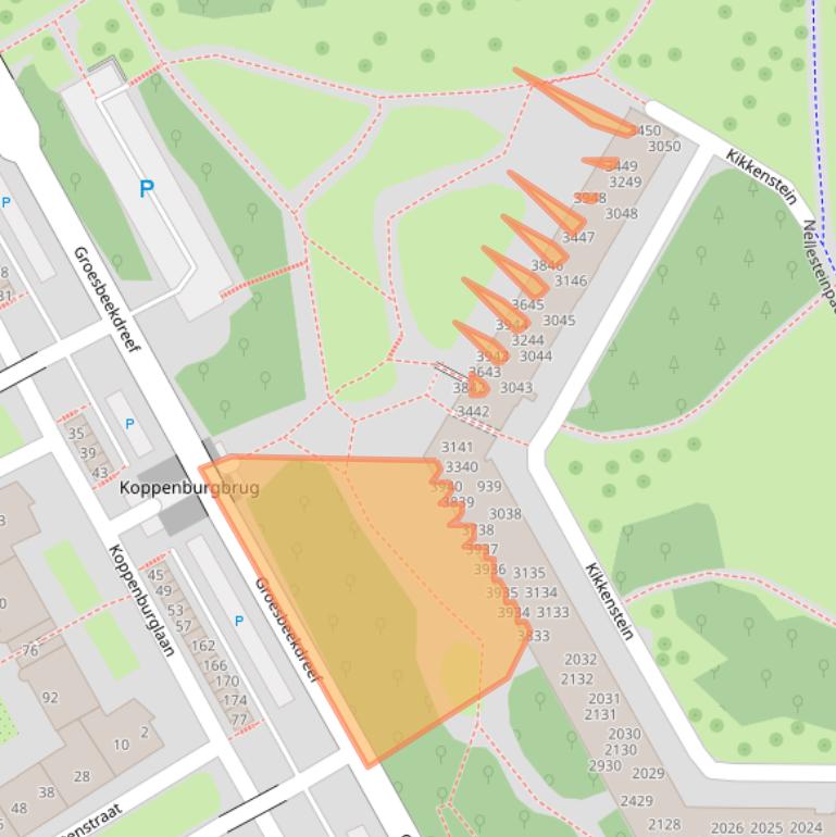 Kaart van postcodegebied 1104TZ.