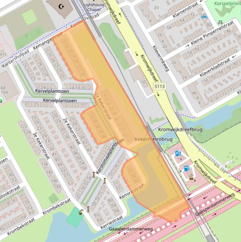 Kaart van postcodegebied 1104VA.