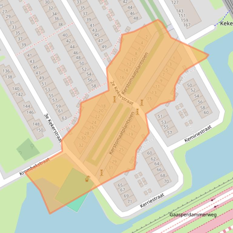 Kaart van postcodegebied 1104VE.