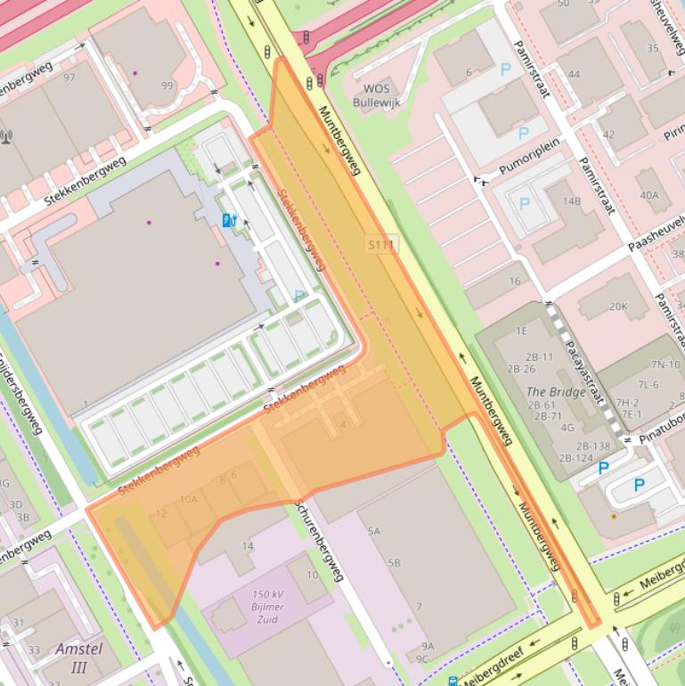 Kaart van postcodegebied 1105AJ.