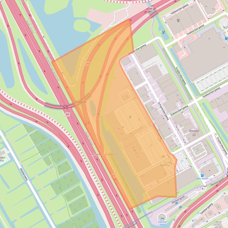 Kaart van postcodegebied 1105AL.