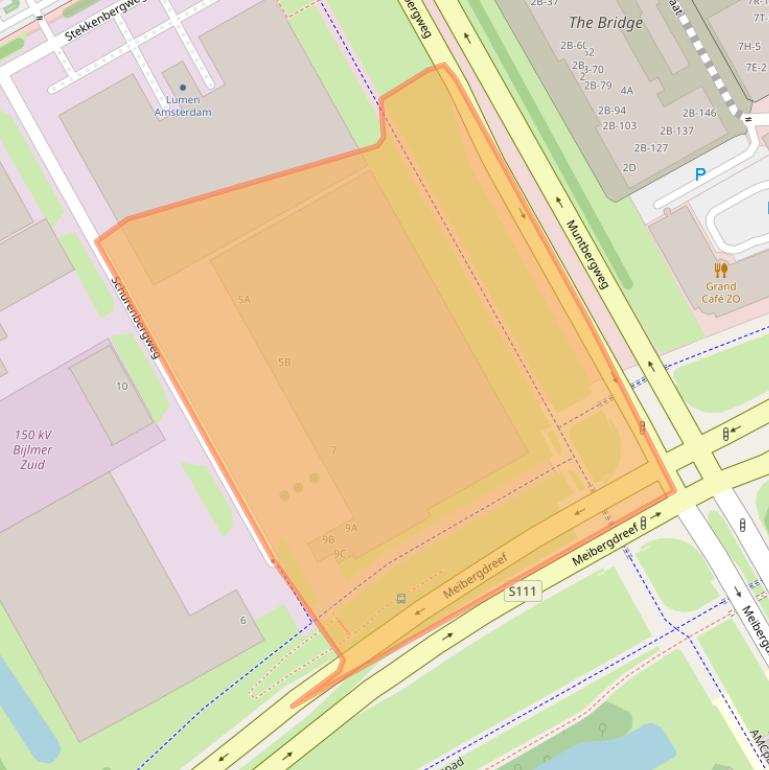 Kaart van postcodegebied 1105AP.