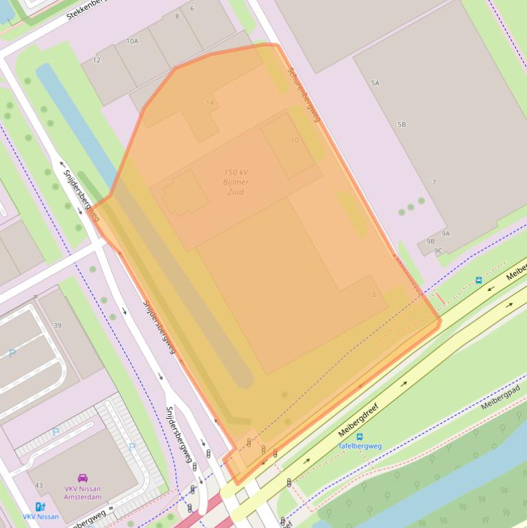 Kaart van postcodegebied 1105AR.