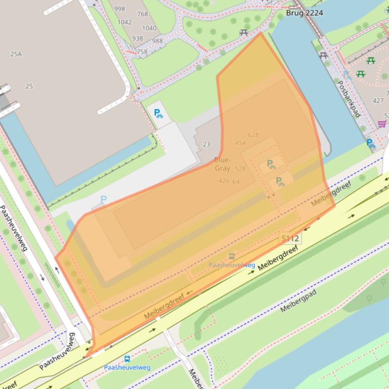 Kaart van postcodegebied 1105AX.