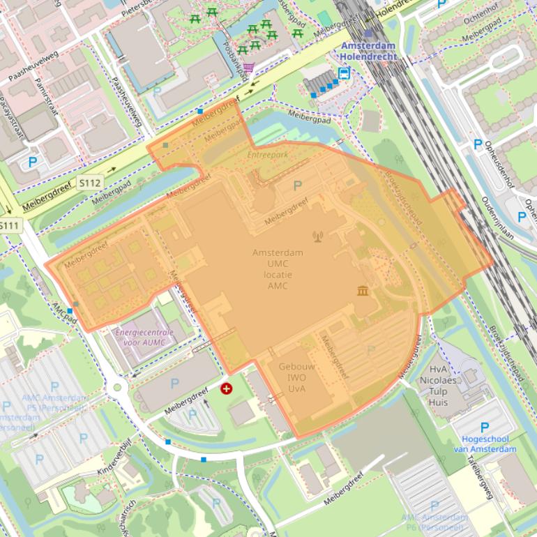 Kaart van postcodegebied 1105AZ.
