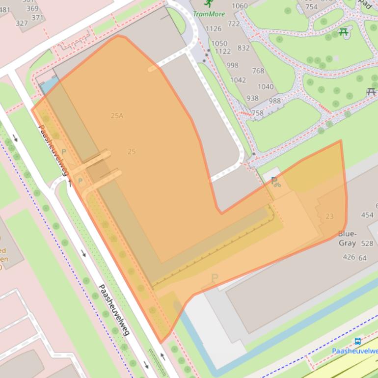 Kaart van postcodegebied 1105BP.