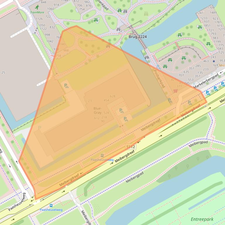 Kaart van postcodegebied 1105BX.