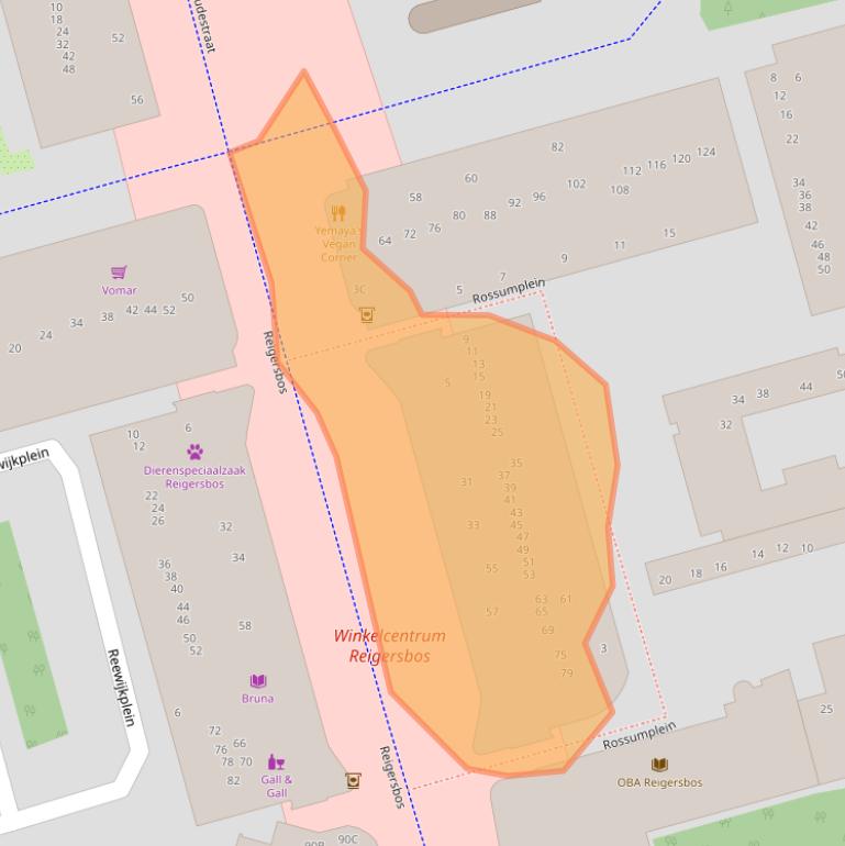 Kaart van postcodegebied 1106AP.