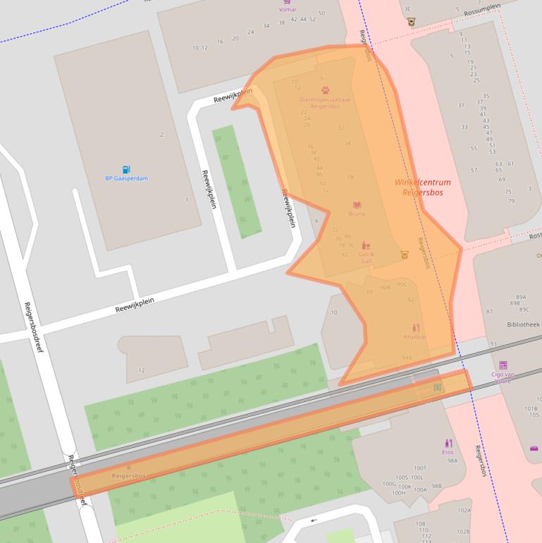 Kaart van postcodegebied 1106AS.
