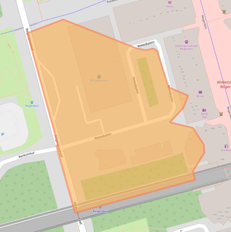 Kaart van postcodegebied 1106AT.