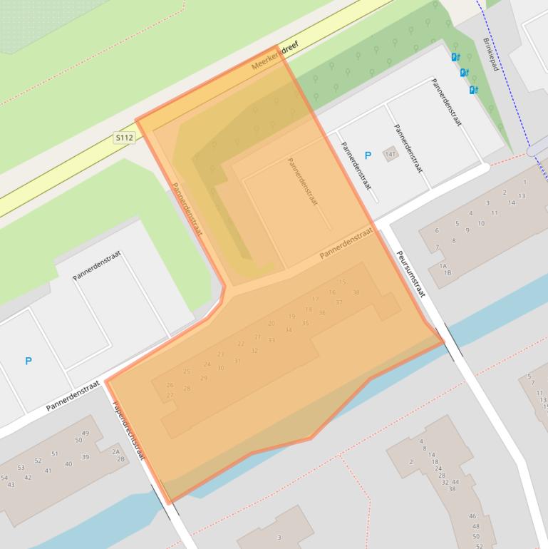 Kaart van postcodegebied 1106BE.