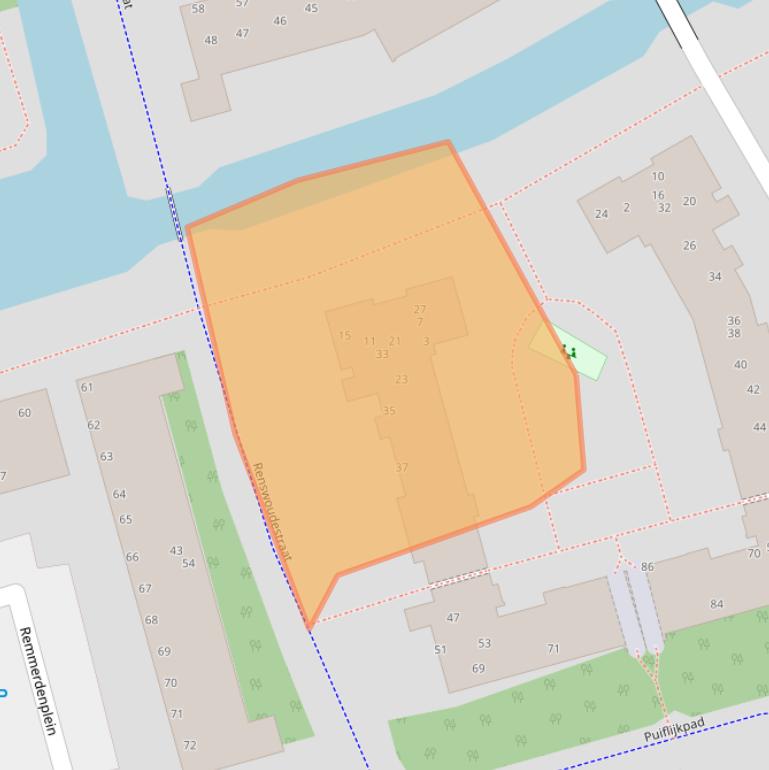 Kaart van postcodegebied 1106BH.