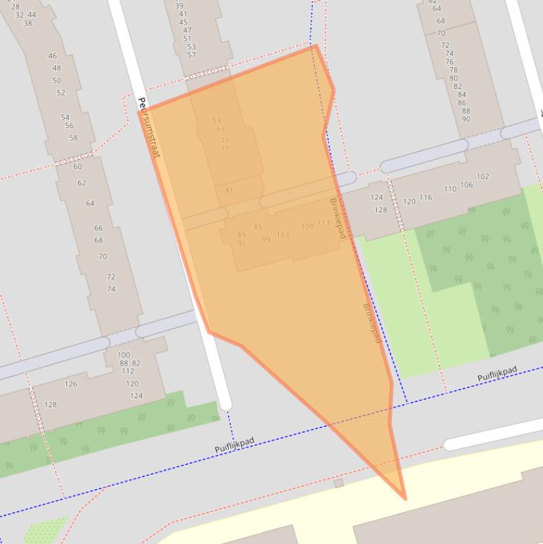 Kaart van postcodegebied 1106BT.