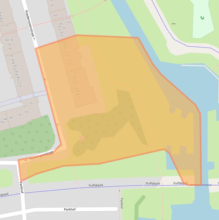 Kaart van postcodegebied 1106CH.