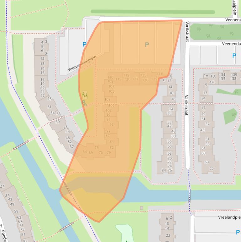 Kaart van postcodegebied 1106CP.