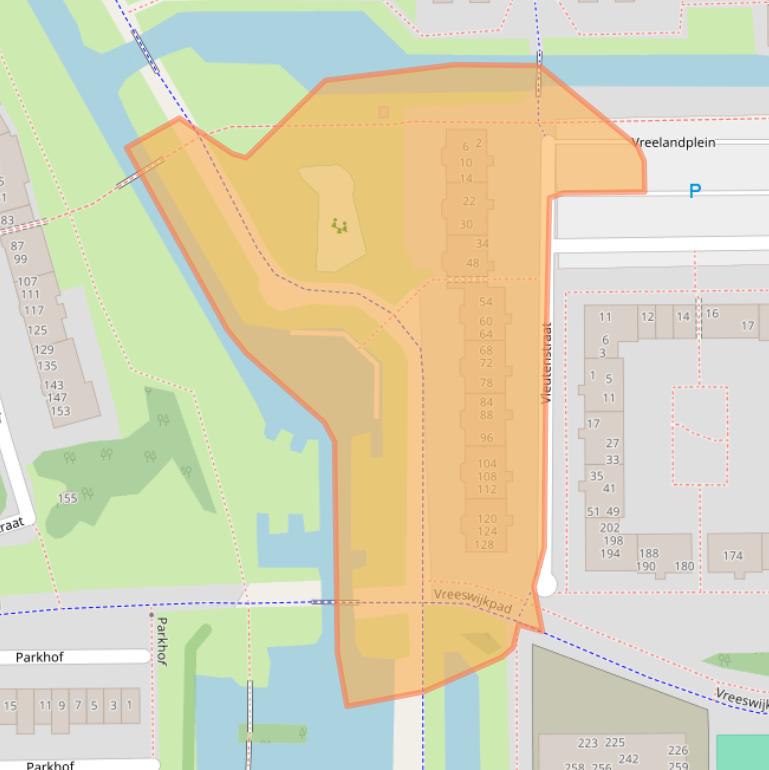 Kaart van postcodegebied 1106CX.