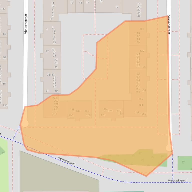 Kaart van postcodegebied 1106DE.