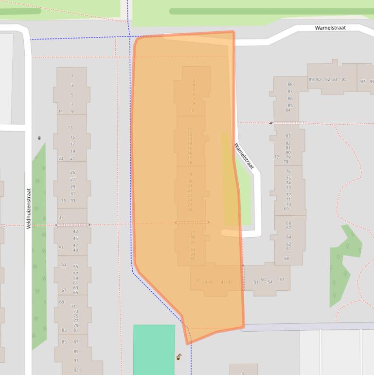 Kaart van postcodegebied 1106DL.