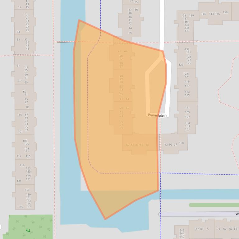 Kaart van postcodegebied 1106DR.