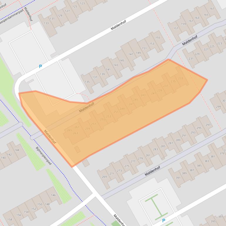 Kaart van postcodegebied 1106EH.