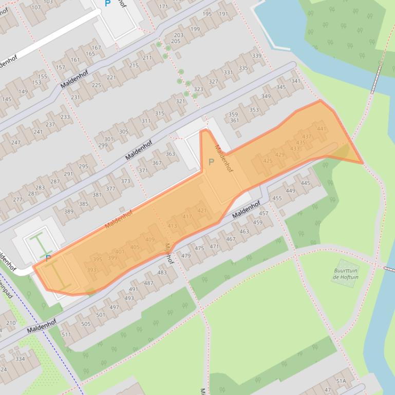 Kaart van postcodegebied 1106EM.