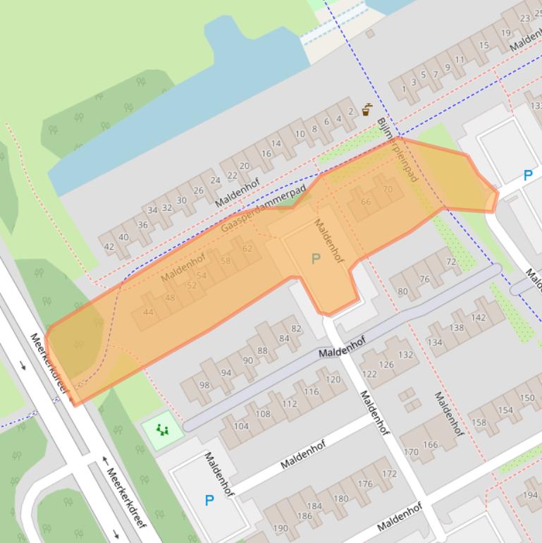 Kaart van postcodegebied 1106ES.