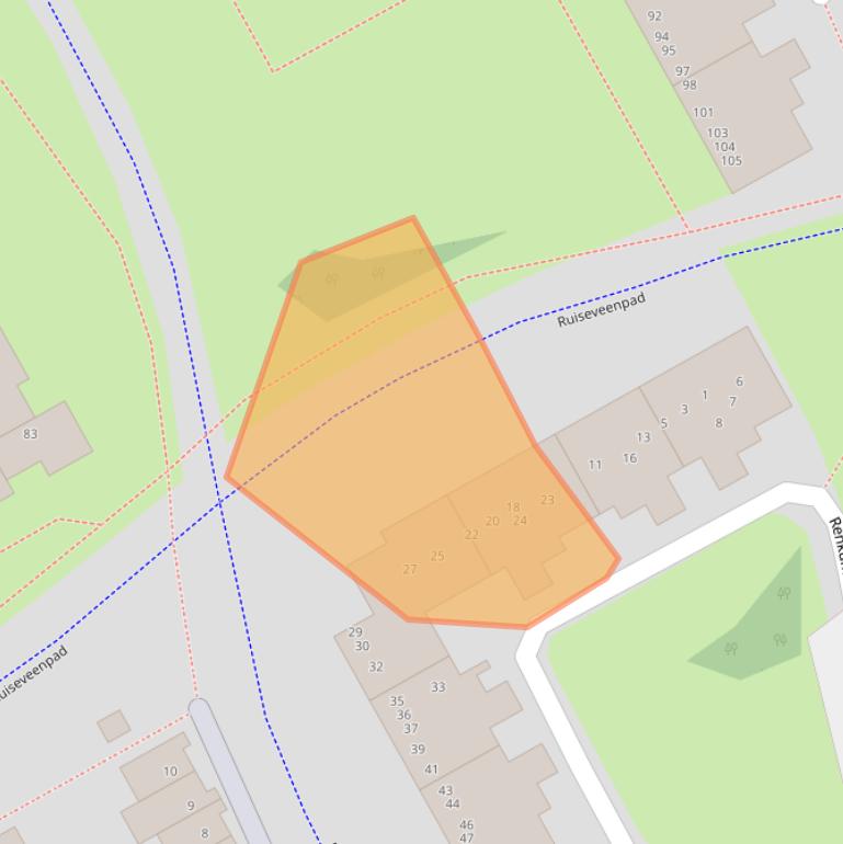 Kaart van postcodegebied 1106HZ.