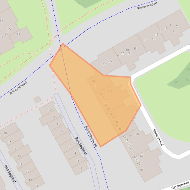 Kaart van postcodegebied 1106JA.