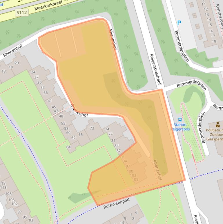 Kaart van postcodegebied 1106JJ.