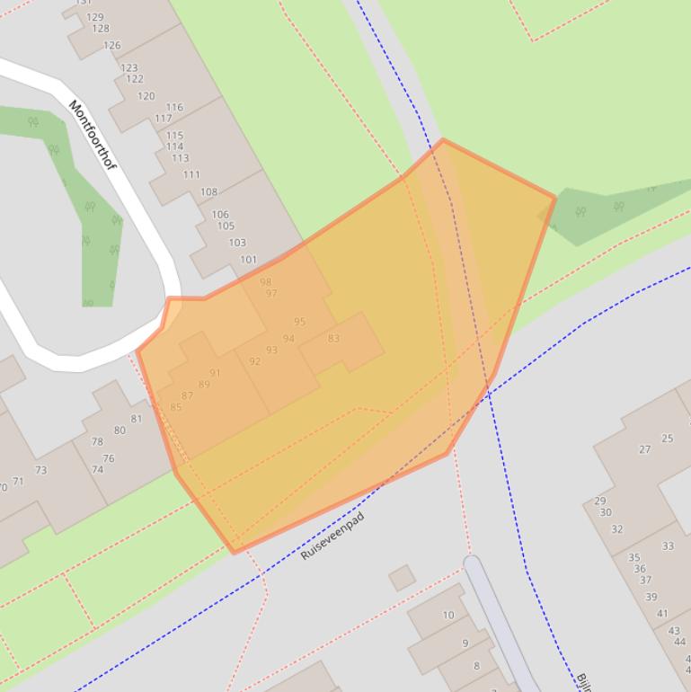 Kaart van postcodegebied 1106JR.