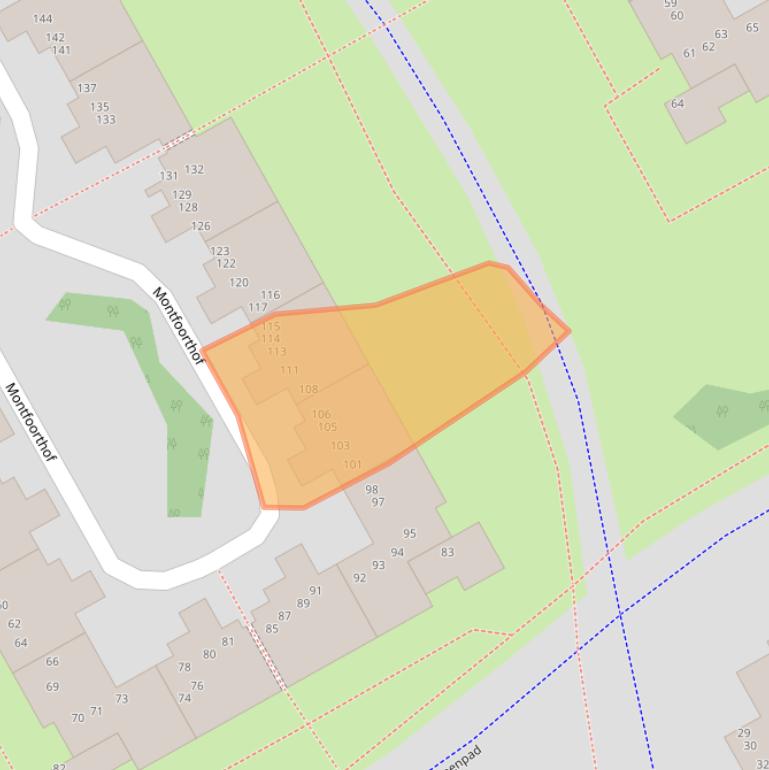Kaart van postcodegebied 1106JS.