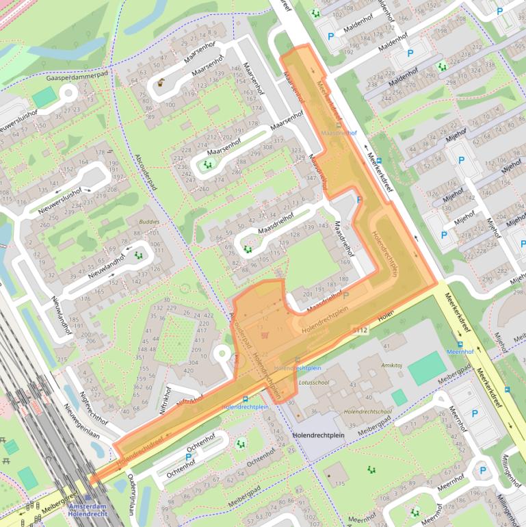 Kaart van postcodegebied 1106LN.