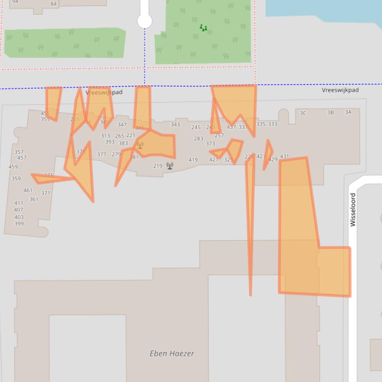Kaart van postcodegebied 1106MP.