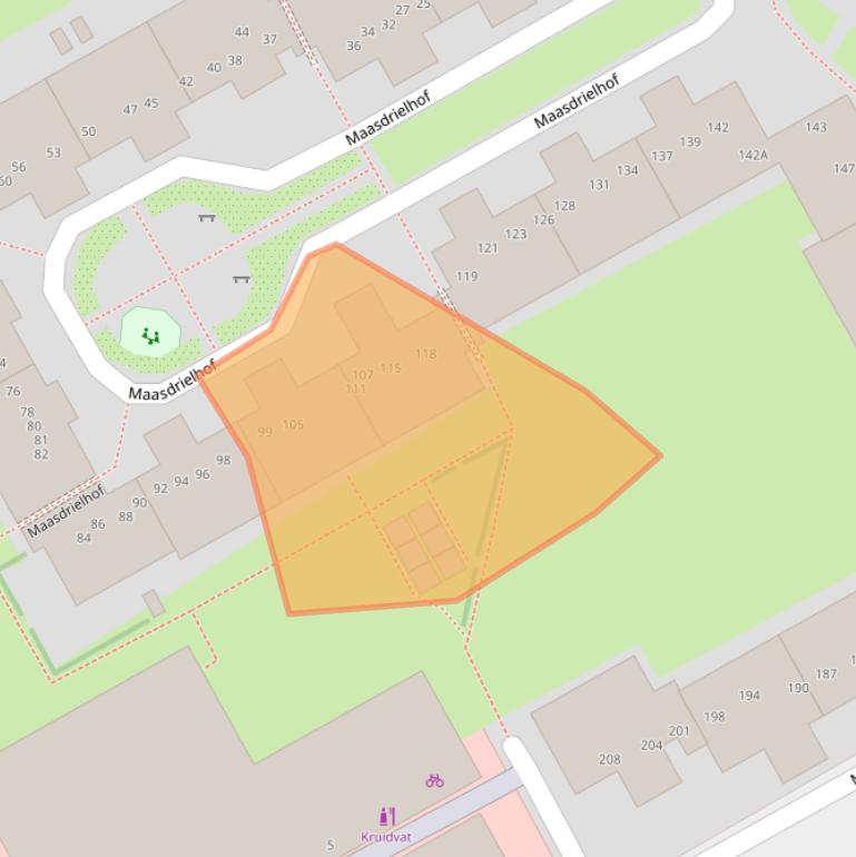 Kaart van postcodegebied 1106NB.