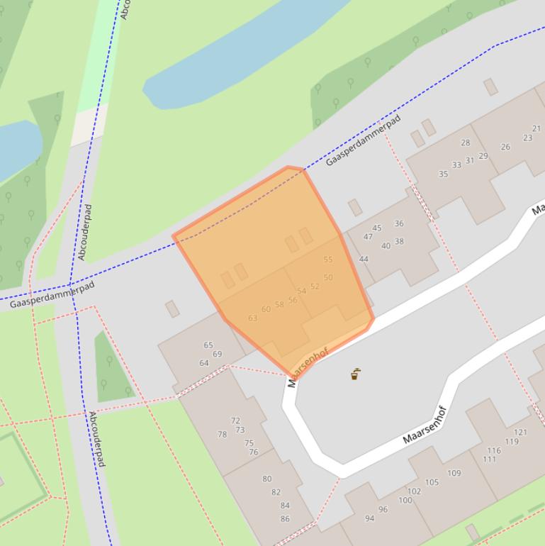 Kaart van postcodegebied 1106NM.