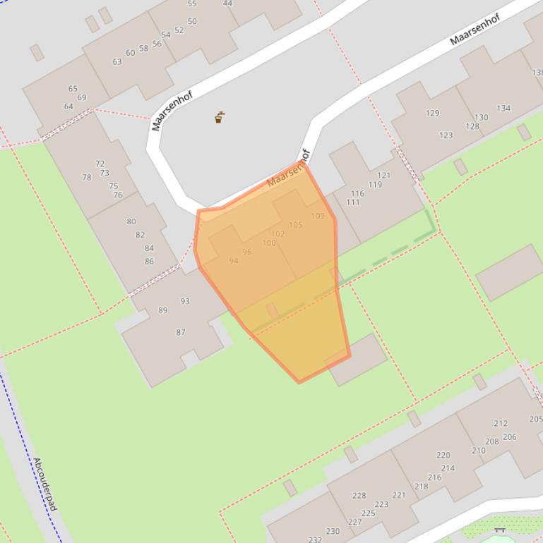 Kaart van postcodegebied 1106NR.