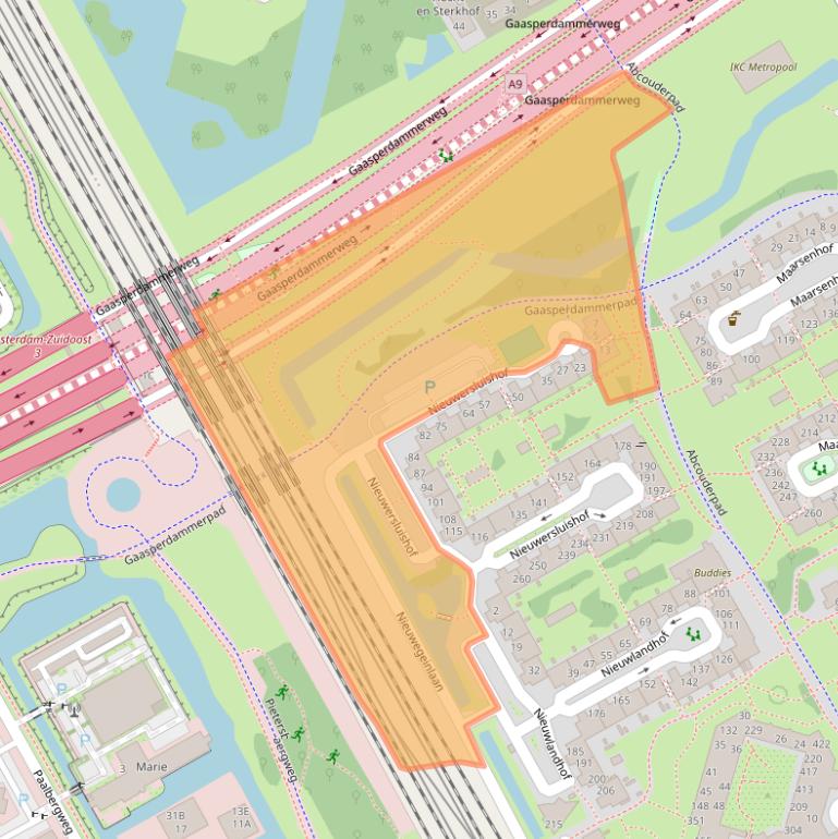 Kaart van postcodegebied 1106PK.