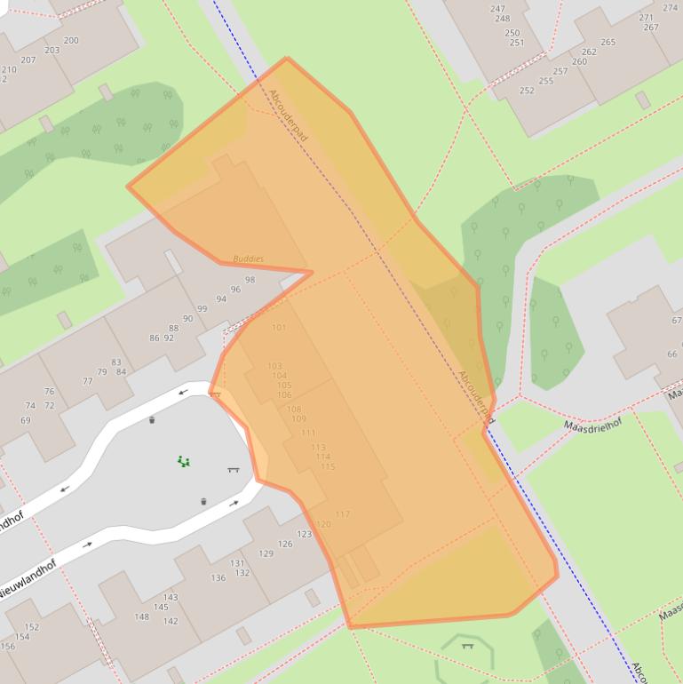Kaart van postcodegebied 1106RM.
