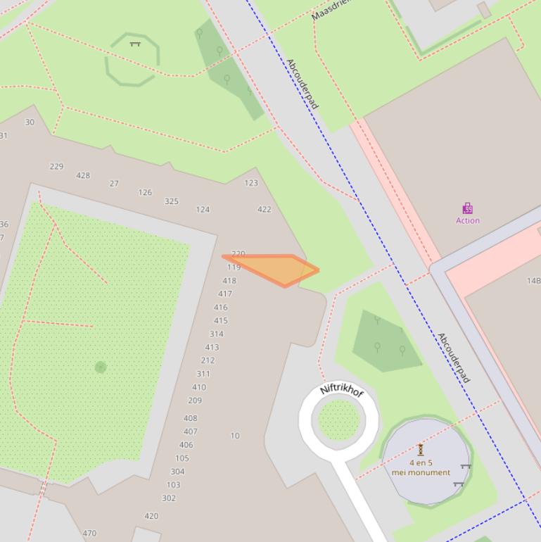 Kaart van postcodegebied 1106SC.