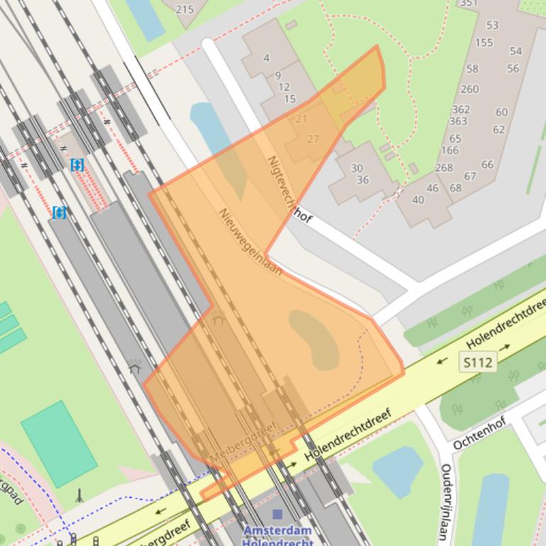 Kaart van postcodegebied 1106TC.