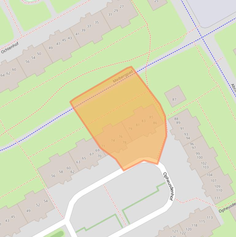 Kaart van postcodegebied 1106TT.