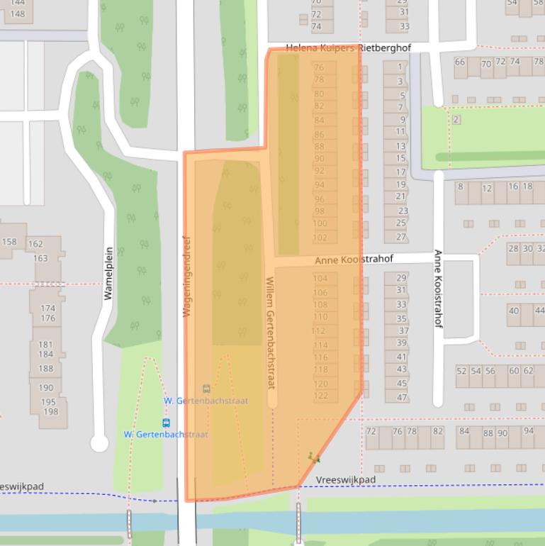 Kaart van postcodegebied 1106WC.