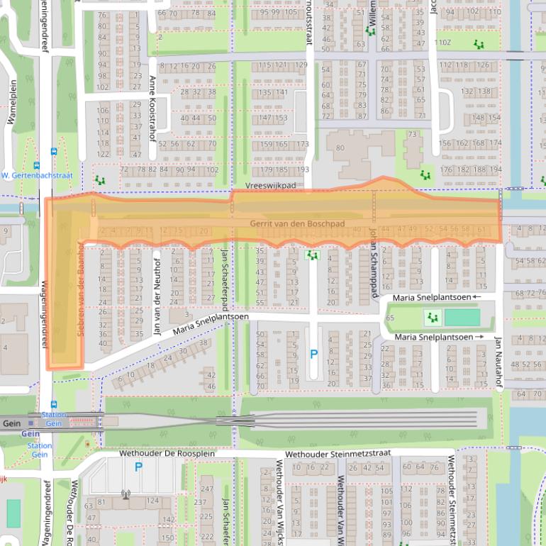 Kaart van postcodegebied 1106WJ.